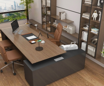 Modern Office Desk And Chair-ID:630109363
