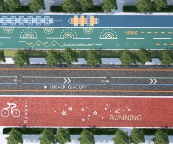 现代健身步道跑道组合-ID:110796932