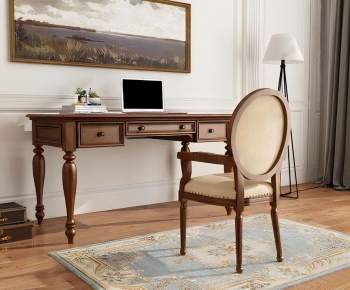 American Style Computer Desk And Chair-ID:771245004