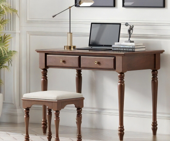 American Style Computer Desk And Chair-ID:748570923