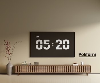 Poliform现代中古风实木电视柜-ID:394640013