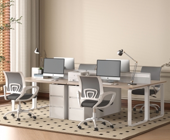Modern Office Desk And Chair-ID:554569011