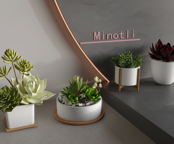 Modern Potted Green Plant-ID:392719038