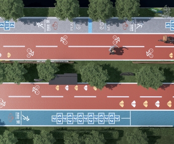 现代健身步道跑道组合-ID:732121943