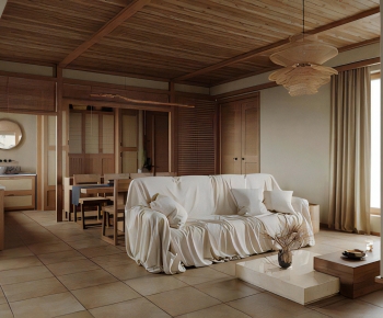 Wabi-sabi Style A Living Room-ID:651674035