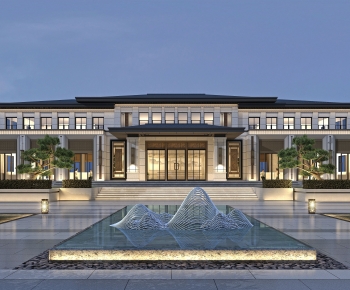 New Chinese Style Appearance Of Commercial Building-ID:728039037