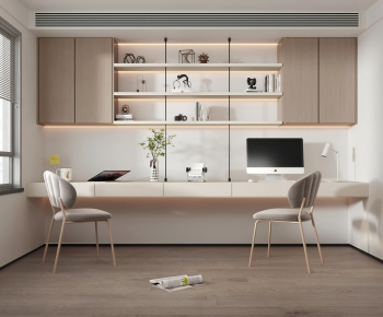 Modern Computer Desk And Chair-ID:758758076