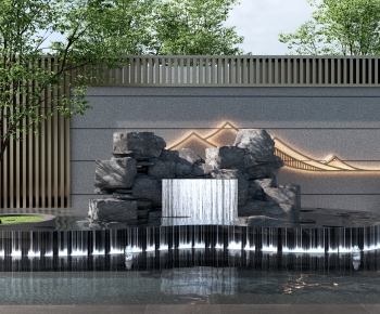 New Chinese Style Rockery Waterscape-ID:534364947