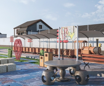 New Chinese Style Park Landscape-ID:121810412