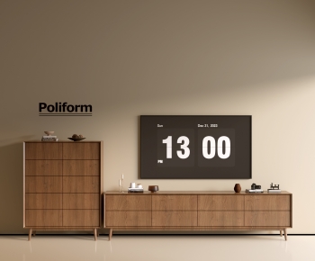 Poliform现代中古风实木电视柜斗柜组合-ID:218379527