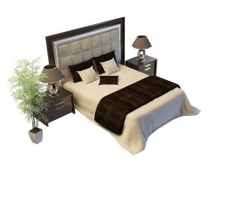 Simple European Style Double Bed-ID:146880143