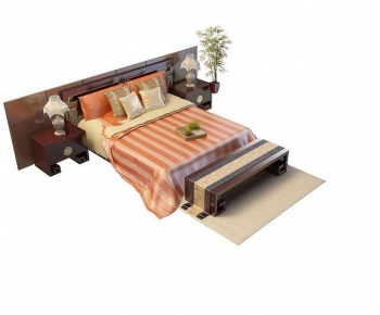 Chinese Style Double Bed-ID:199345115