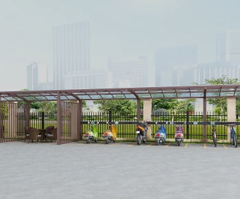 Modern Outdoor Parking Lot-ID:987422942