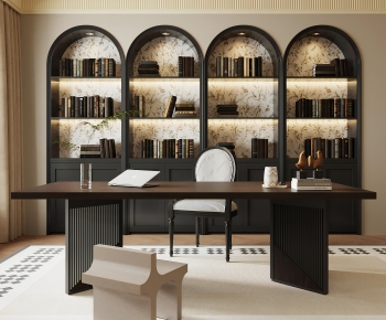 French Style Computer Desk And Chair-ID:313966994