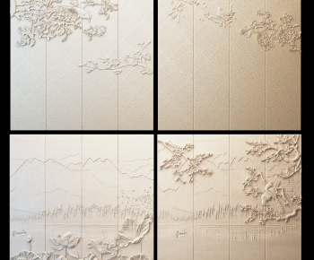New Chinese Style TV Wall-ID:279301889