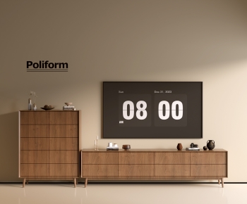 Poliform现代中古风电视柜斗柜组合-ID:465454109