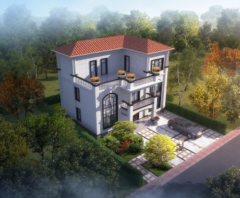 Simple European Style Detached Villa-ID:693950717