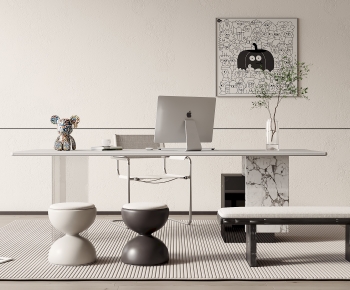 Modern Computer Desk And Chair-ID:575819049