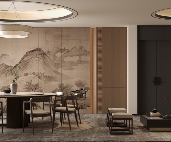 新中式宋式美学餐厅包厢-ID:677651888