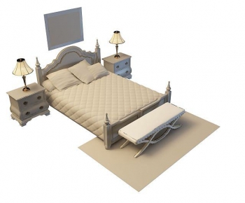 European Style Double Bed-ID:979629041