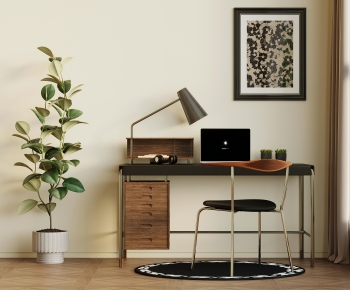 Modern Computer Desk And Chair-ID:897279029