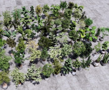 现代落地绿植盆栽组合-ID:829119923