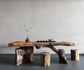 Wabi-sabi Style Tea Tables And Chairs-ID:558345084