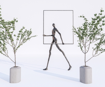 Modern Ground Green Plant Potted Plants-ID:619792947