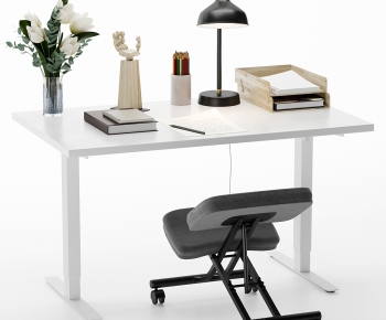 Modern Computer Desk And Chair-ID:770523078