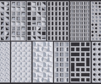 Modern Cement Brick Screen Partition-ID:530241013