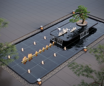 New Chinese Style Rockery Waterscape-ID:211555001