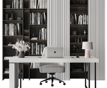 Modern Computer Desk And Chair-ID:616734039