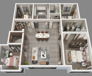 Modern A Bird's-eye View Of Home Decoration-ID:927890069