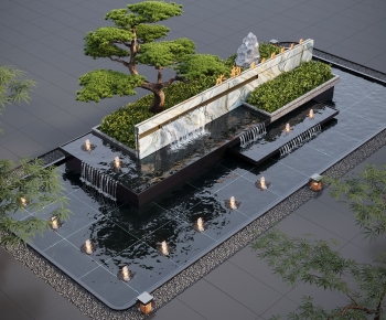 现代庭院水钵叠水景观-ID:232930242