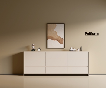 poliform现代奶油风白色边柜-ID:670568945