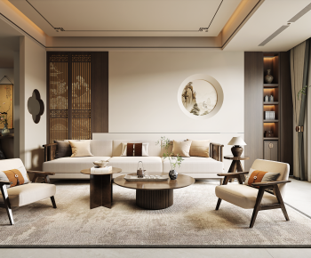 New Chinese Style A Living Room-ID:675908099