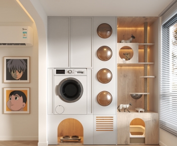 Modern Laundry Cabinet-ID:872402913