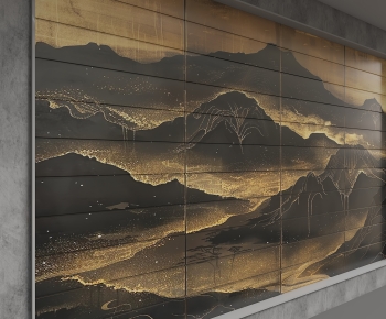 New Chinese Style TV Wall-ID:573077927