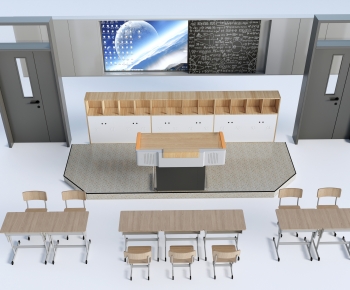 Modern Computer Desk And Chair-ID:486079939