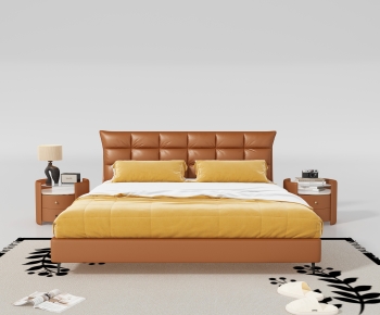 Modern Double Bed-ID:566104897