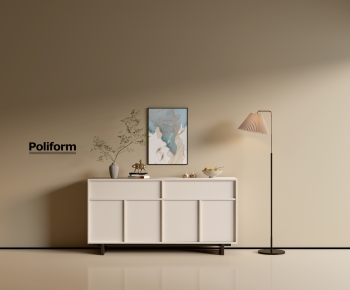 poliform现代奶油风边柜-ID:973695042