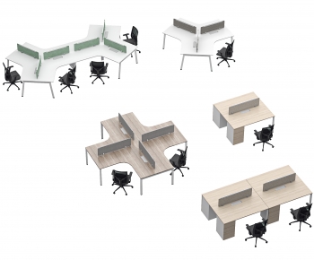 Modern Office Desk And Chair-ID:736816885