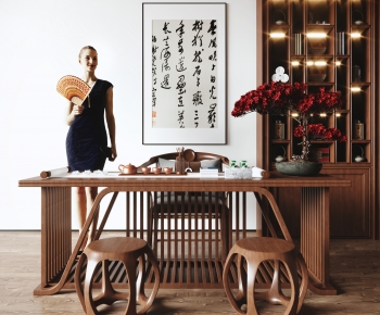 New Chinese Style Tea Tables And Chairs-ID:859081033