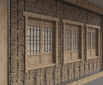 New Chinese Style TV Wall-ID:643074995