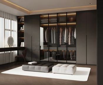 Modern Clothes Storage Area-ID:396270851