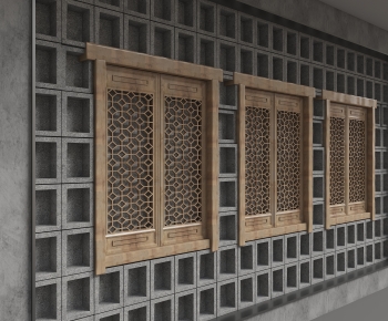 New Chinese Style TV Wall-ID:236692916