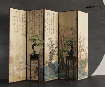 新中式屏风隔断-ID:923042062
