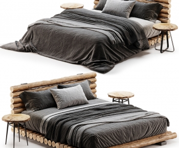Nordic Style Double Bed-ID:936743021