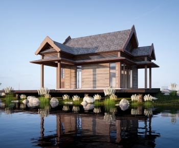 New Chinese Style Building Appearance-ID:252322912