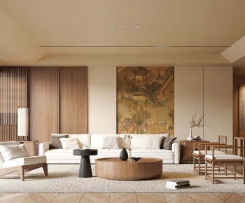 New Chinese Style A Living Room-ID:357009895